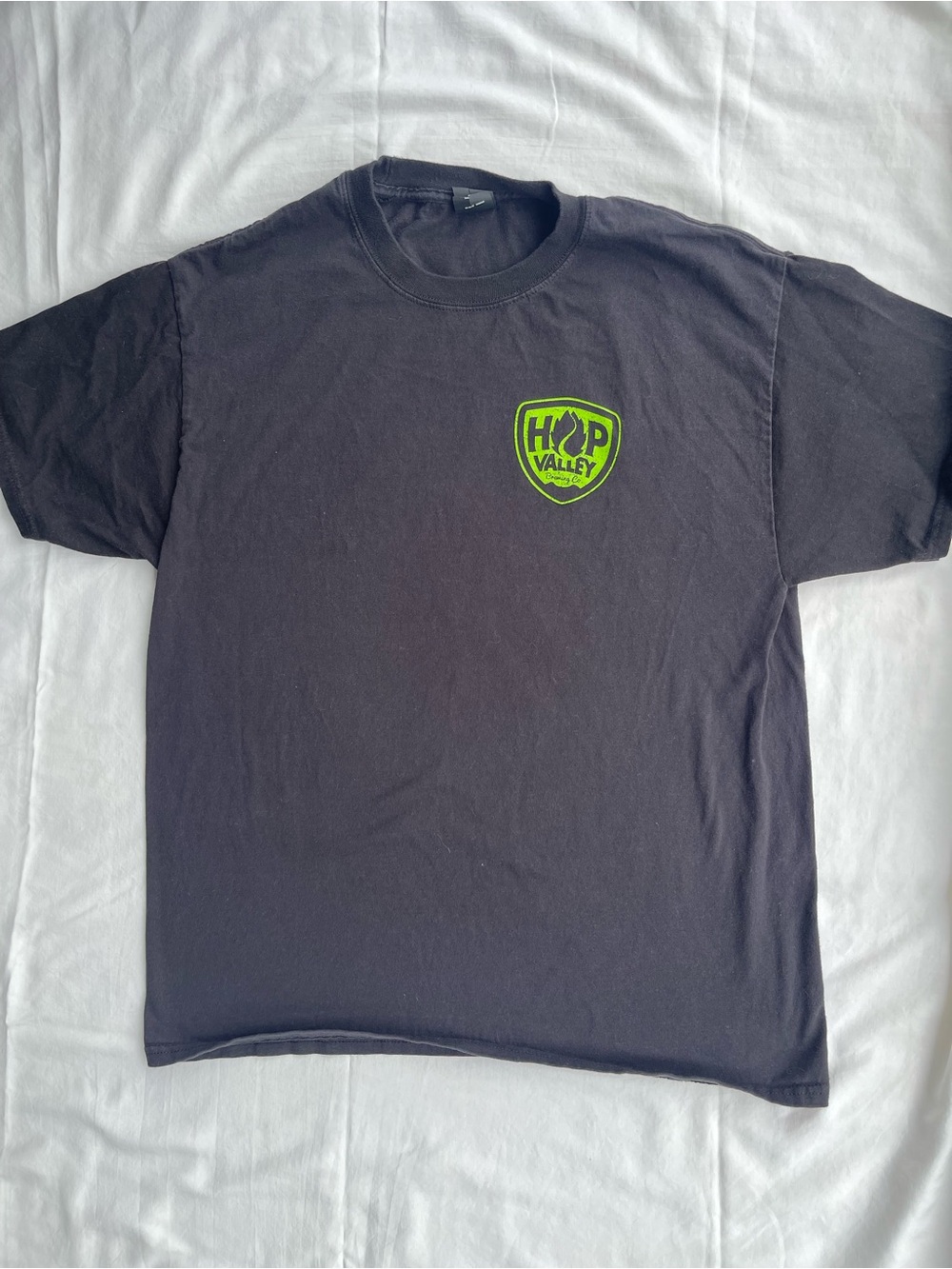 Hop Valley Brewing Co Hanes Beefy-T Black Graphic T-Shirt Skull Cryo Stash IPA